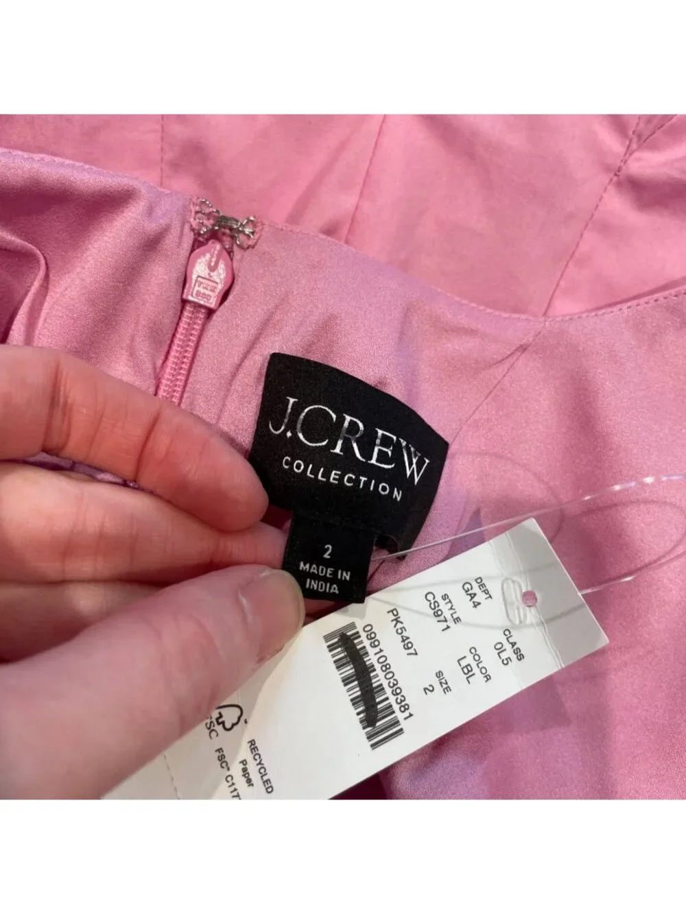 NWT J.Crew Collection Drop-Waist Dress Sz 2 Pink Cotton Poplin Midi Sleeveless